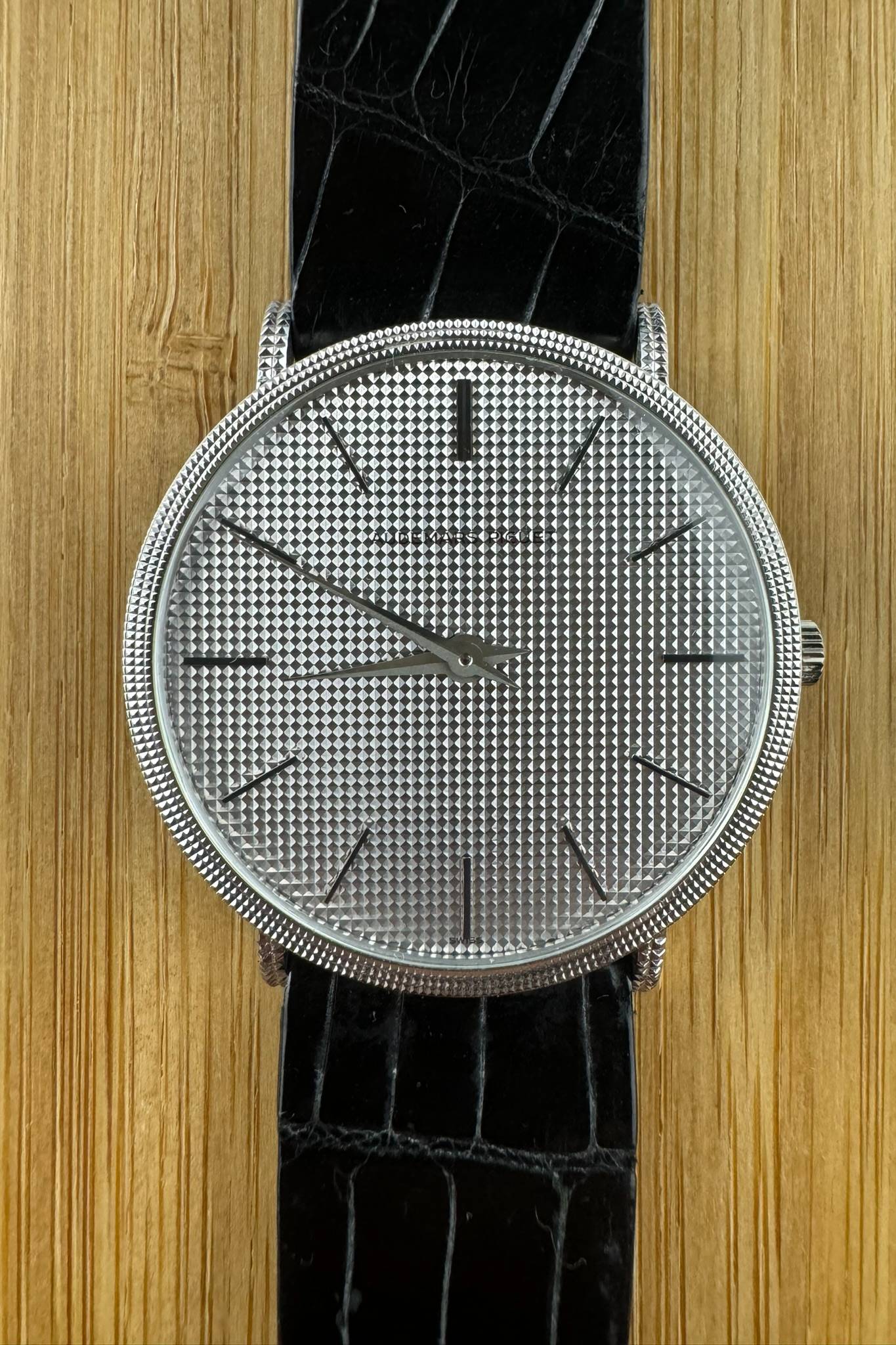 Classic Audemars Piguet 4029 white gold dress watch with dauphine hands and original accessories