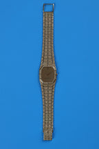 Audemars Piguet Bamboo 27mm watch in solid 18K yellow gold with ribbed dial and integrated bracelet, c. 1990