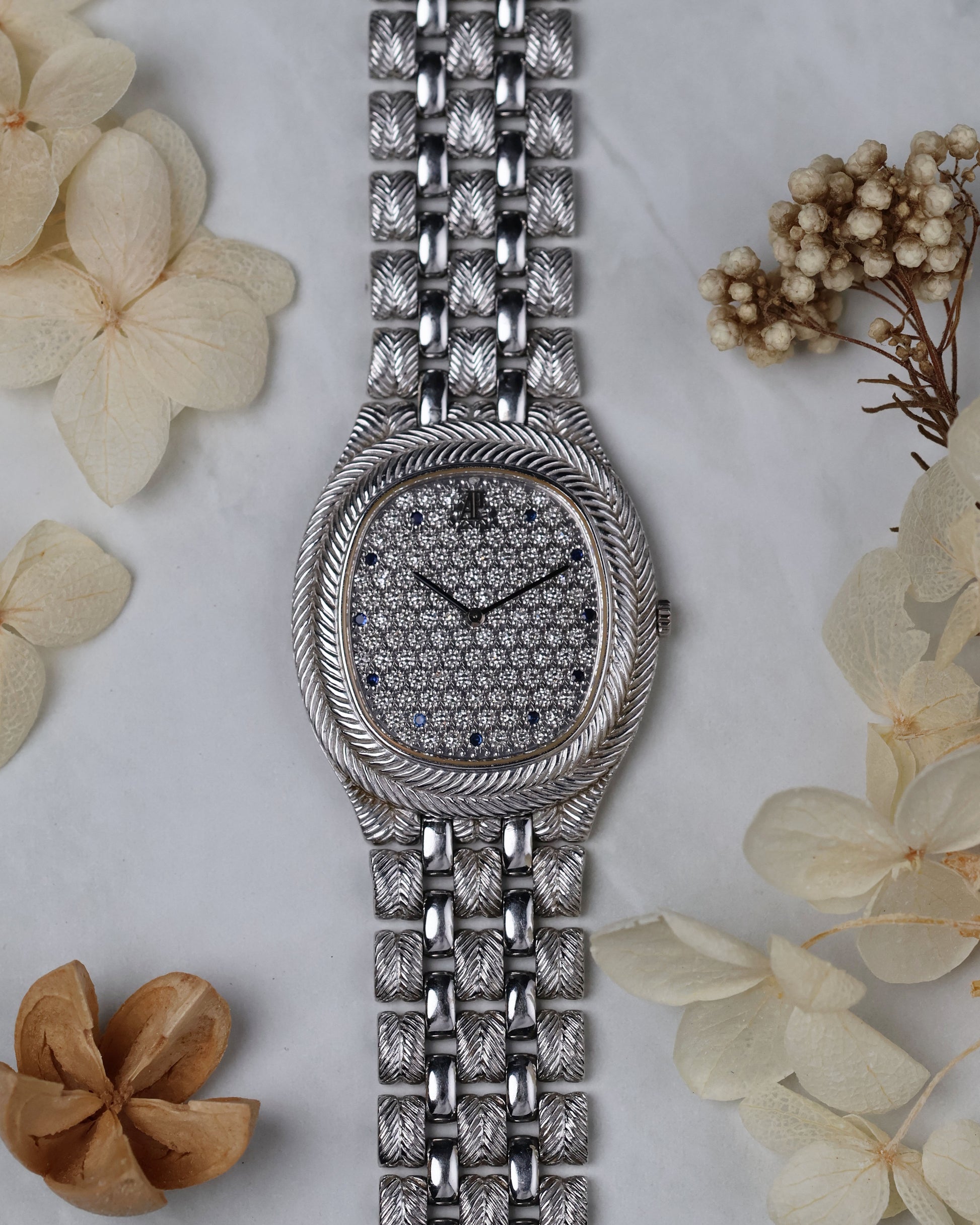 Audemars Piguet Feather – 18K White Gold Pavé Dial Watch