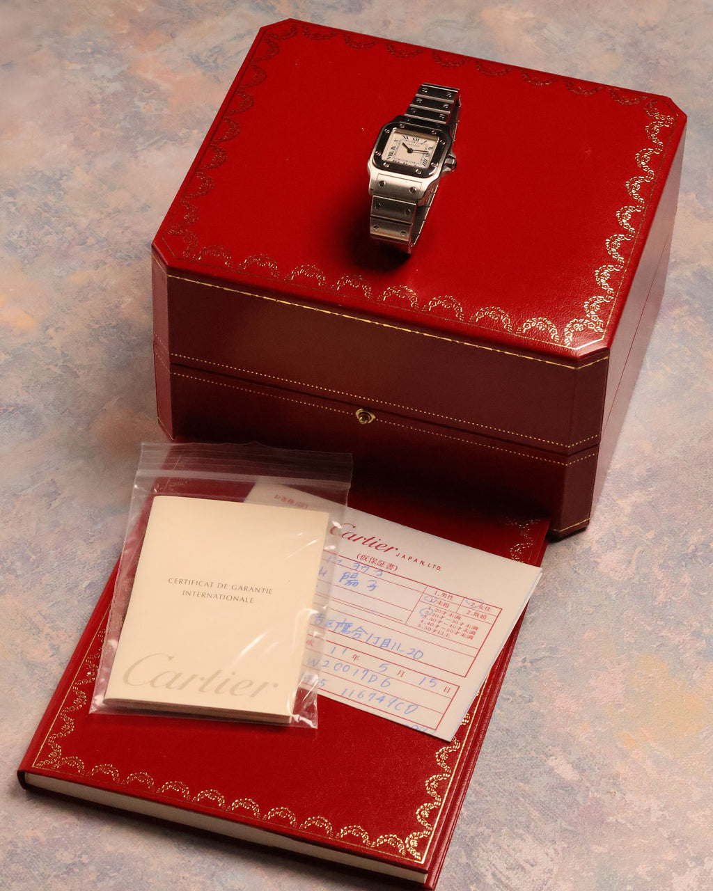 Cartier Santos Galbée Ref. 1565 full set with box and papers from 1999