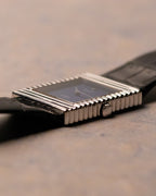 Detailed case-side view of Rolex Cellini 4012 in white gold with signed crown