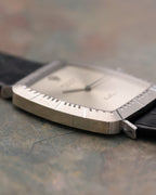 Angled side perspective of Rolex Cellini 4087 emphasizing cushion case contours, radial bezel accents, and elegant dial proportions.